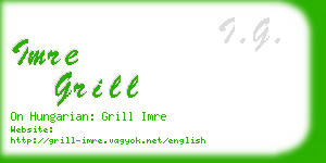 imre grill business card